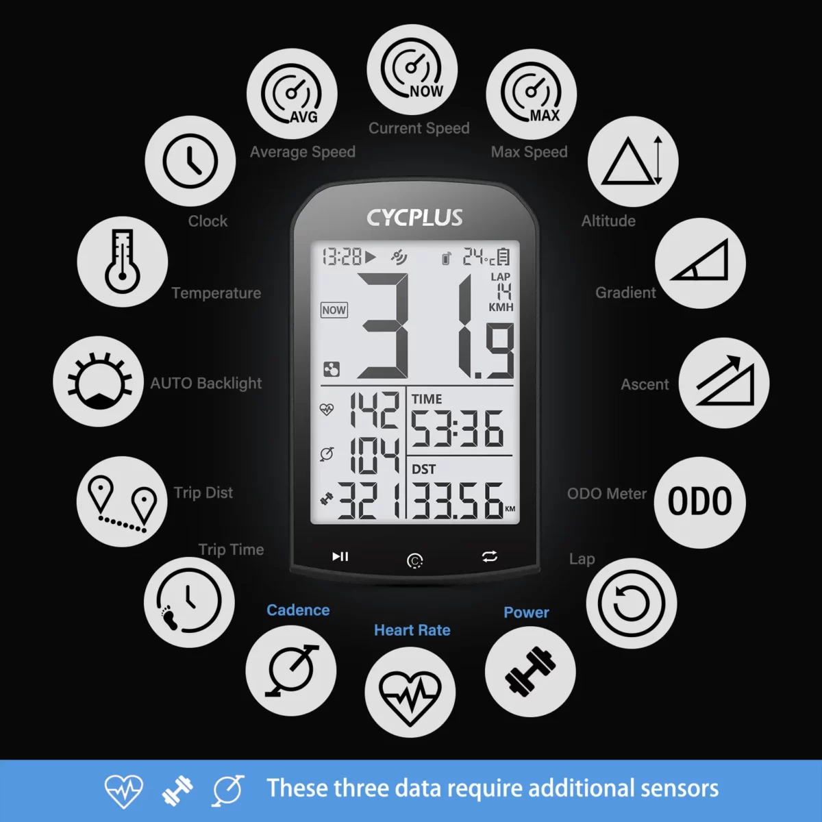 Велокомпьютер Cycplus M1 GPS 